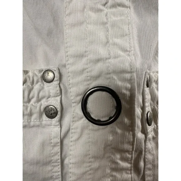 Free People Snap Down Trench Coat Womens 4 Cream White Overcoat - Picture 7 of 14